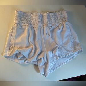 Aerie Elastic Waist White Athletic Shorts